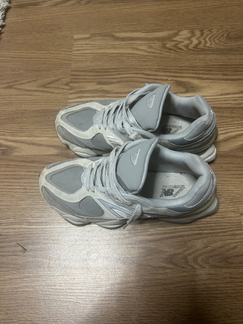 New Balance Light Gray Mesh & Suede Trainers